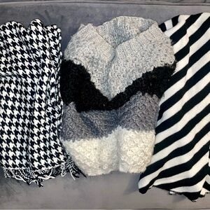 Cozy Scarves in Black, White, and Gray